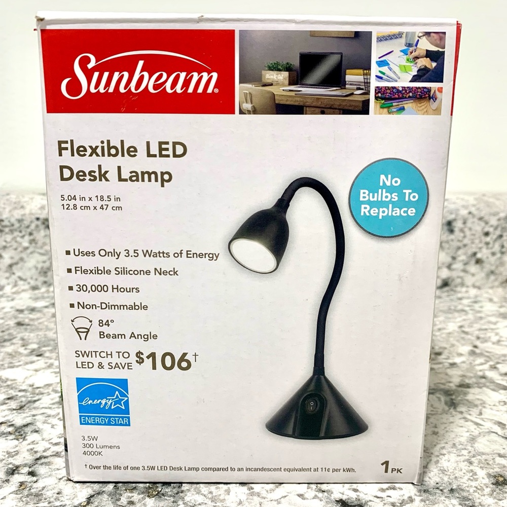 New Sunbeam Flexible LED Desk Lamp - Black